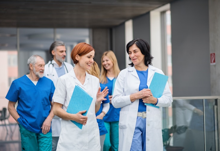 A group of medical professionals in a hospital