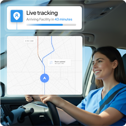 Digital display of Roshal Health live tracking system