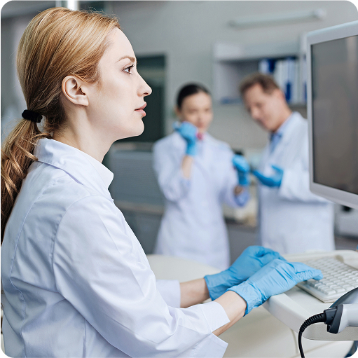 Person in a white lab coat